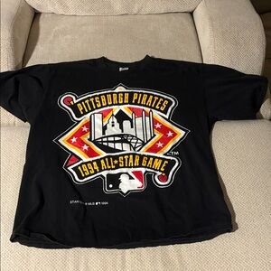 Retro STARTER Pittsburgh Pirates 1994 All-Star Game Tee - Black and Red